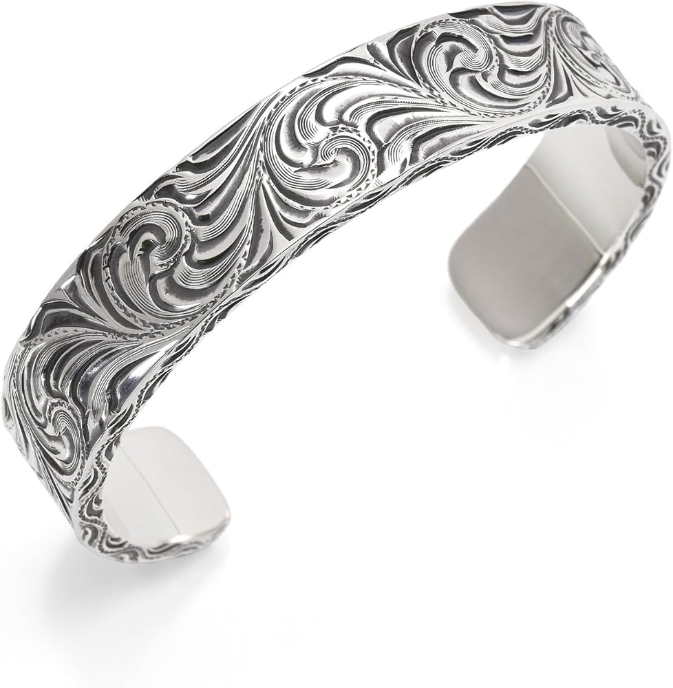 Amazon | [FUNNY] [ファニー] ハンドエングレーブブレスレット ワイド