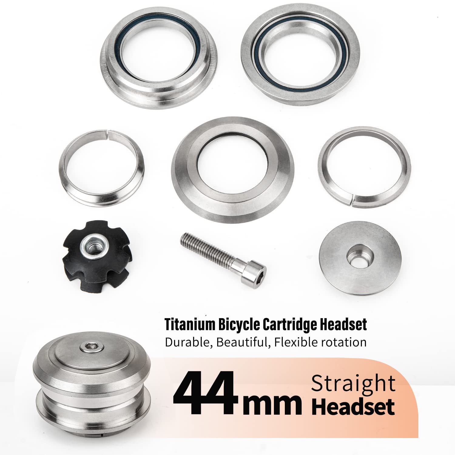 Amazon | TiTo チタンバイクヘッドセット 34mm/44mm/41.8-52mm チタン