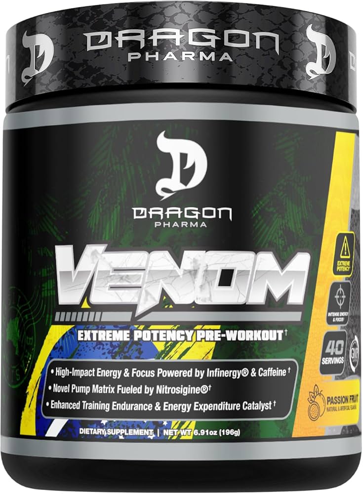 Amazon.com: DRAGON PHARMA Venom Extreme Potency Pre-Workout, Laser