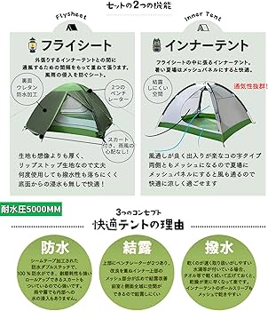 Amazon.co.jp: Geer Top キャンプテント 3~4人用 ツーリングテント