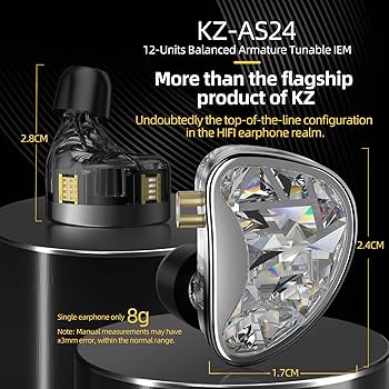 Amazon.com: KZ AS24 in-Ear Monitor Headphone 24BA Drivers High