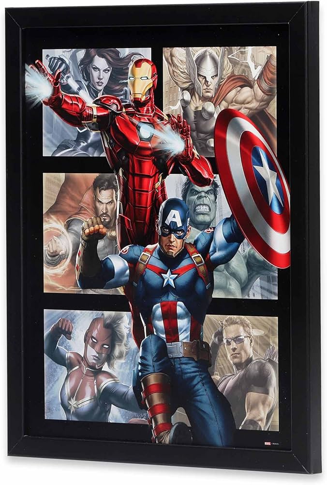 Amazon.com: Marvel Avengers Framed Wood Wall Decor - Featuring