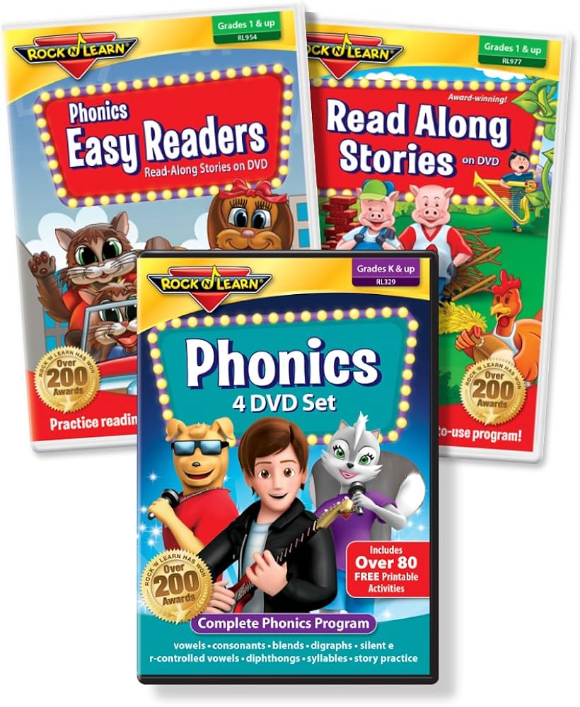 Amazon.com: ROCK N LEARN Reading DVD Collection - Phonics 4-DVD