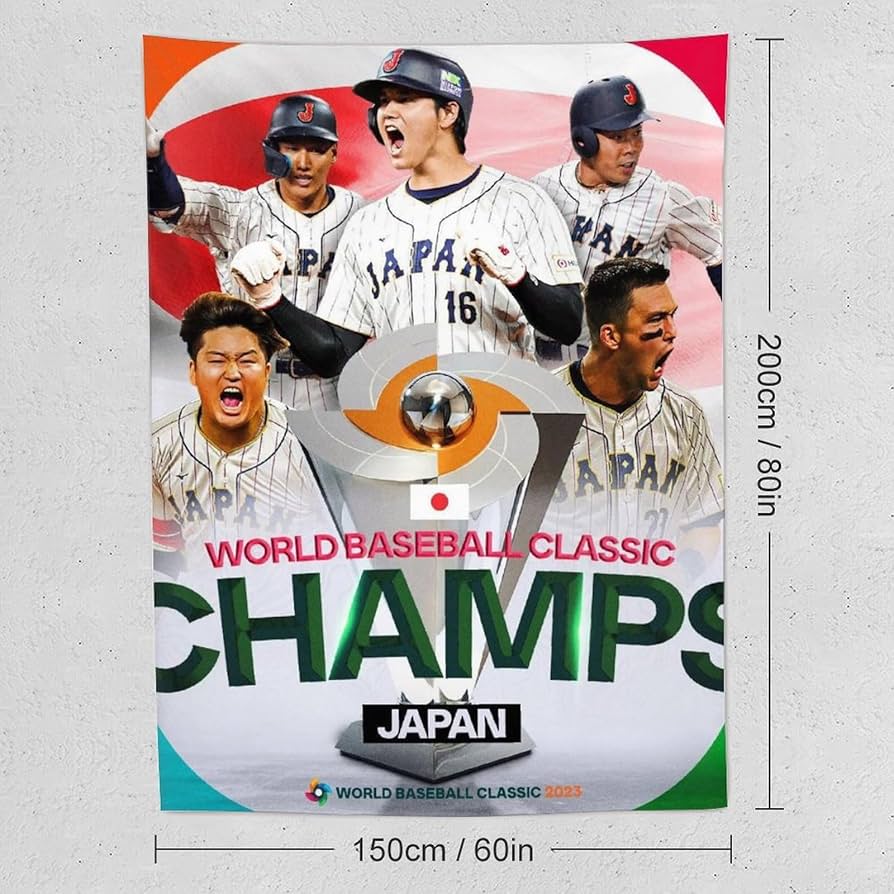 Amazon.co.jp: 2023 WBC 侍JAPAN 大谷翔平 優勝おめでとう 壁掛け 壁
