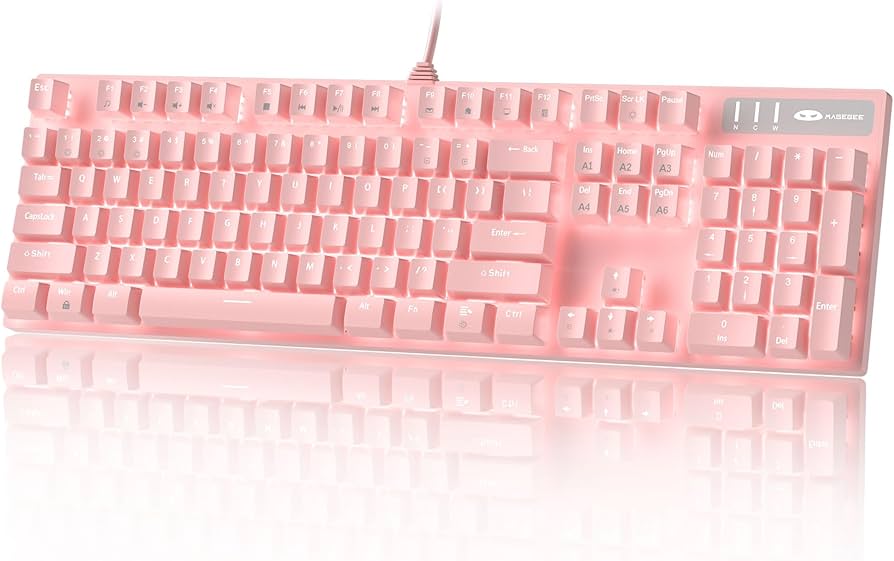 Amazon.com: MageGee Pink Gaming Keyboard USB Wired Keyboard, New
