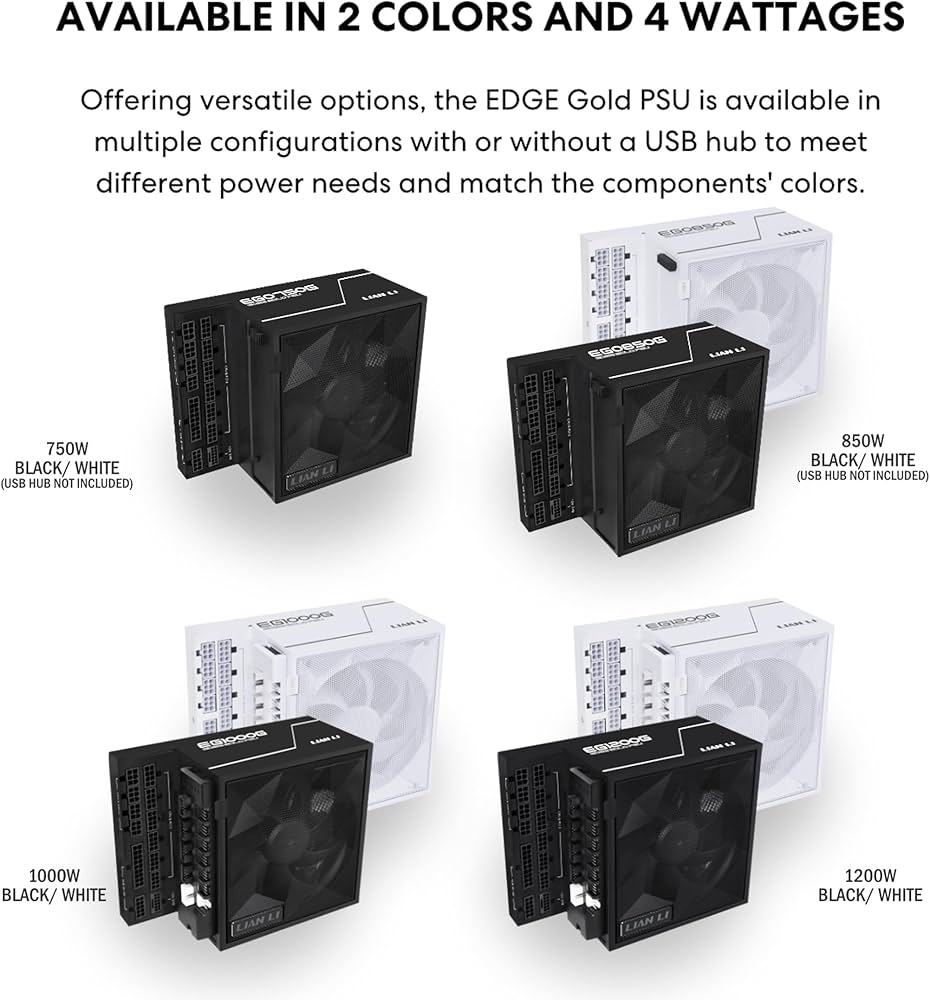 Amazon | Lian Li EDGE1200W 完全モジュラー低ノイズATX電源 - ATX 3.1