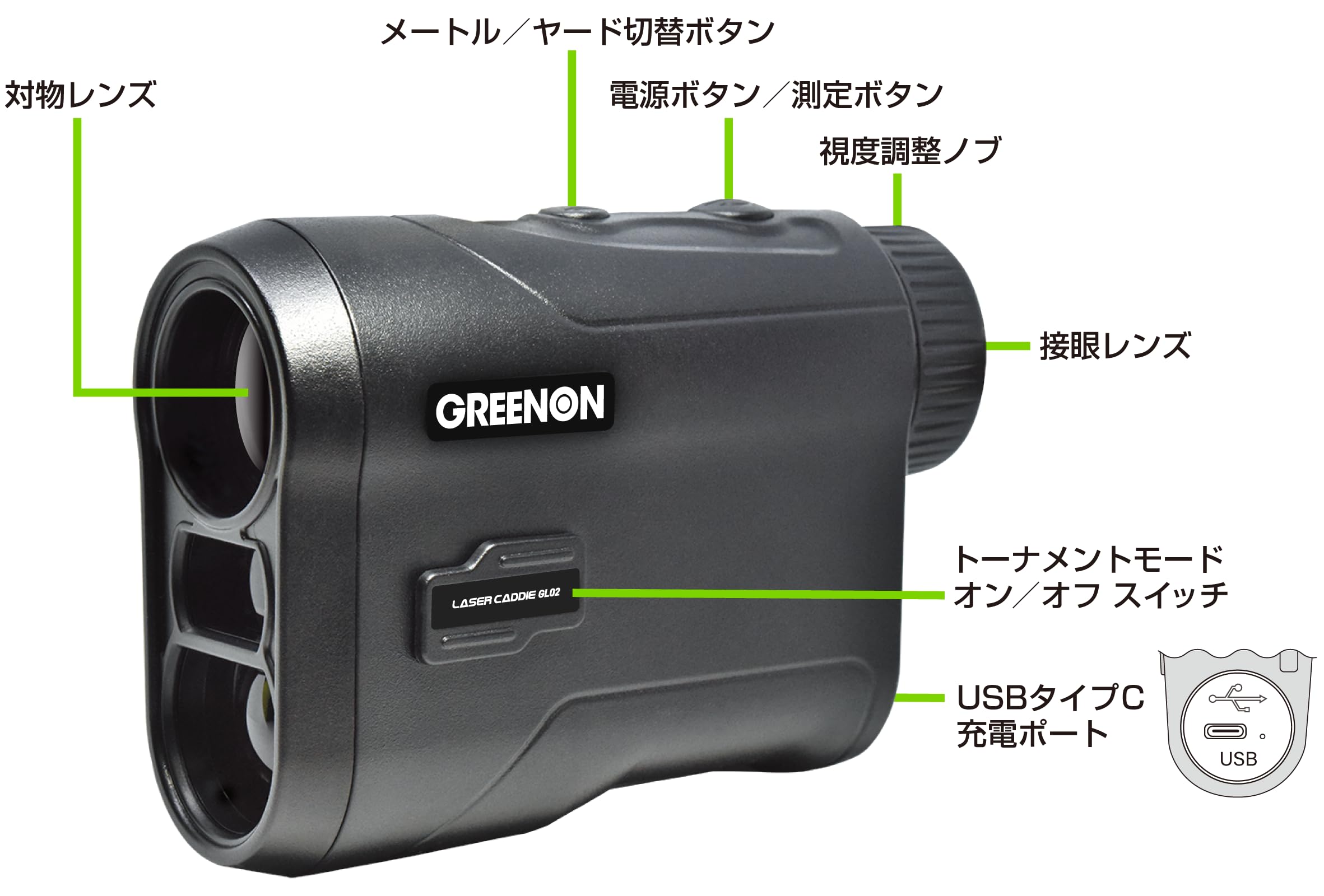 Amazon.co.jp: GreenOn（グリーンオン）LASER CADDIE GL02 レーザー