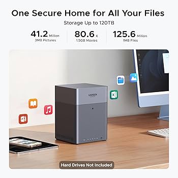 Amazon.com: UGREEN NAS DH4300 Plus 4-Bay Desktop NASync, Support