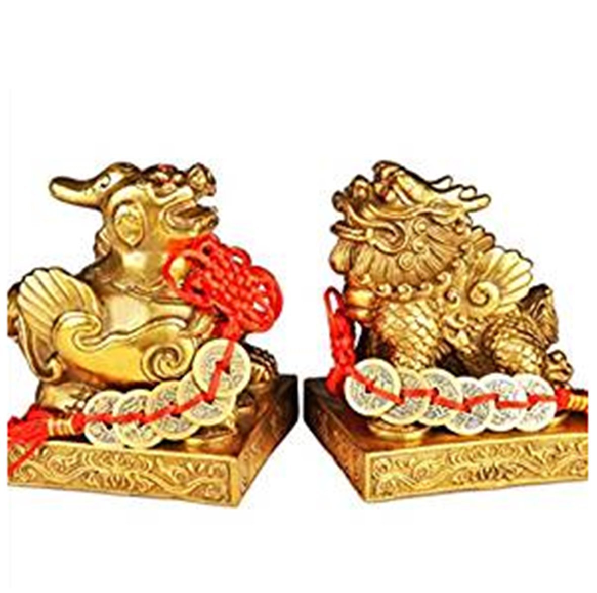 Amazon.co.jp: 貔貅 ヒキュウ 雄雌セット 一対 銅製 風水置物 風水