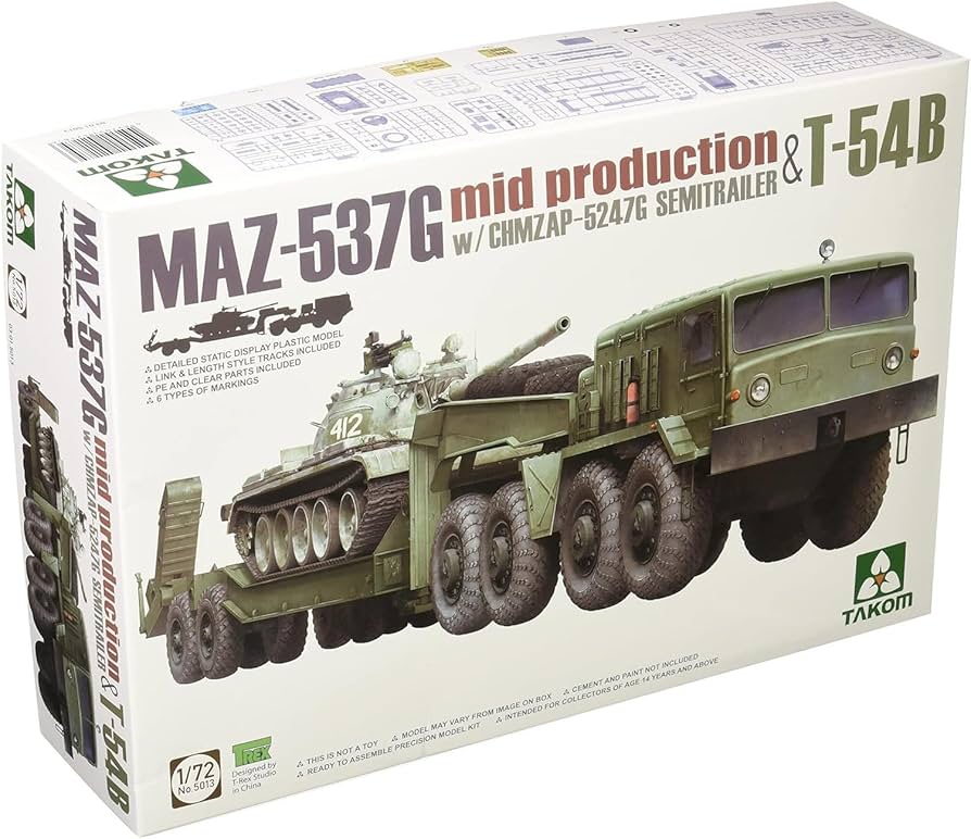 Amazon.com: Takom 1/72 Scale Russian Army MAZ-537G Tractor CHMZAP