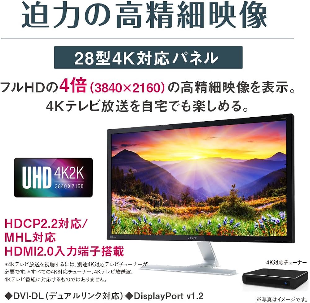 Amazon.co.jp: Acer モニター ディスプレイ RT280Kbmjdpx 28インチ/4K