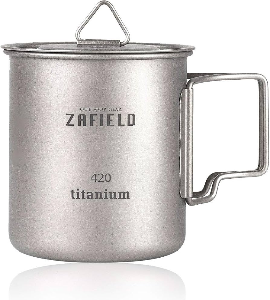 Amazon | [ZAFIELD] チタンマグカップ チタンマグ 蓋付き キャンプ