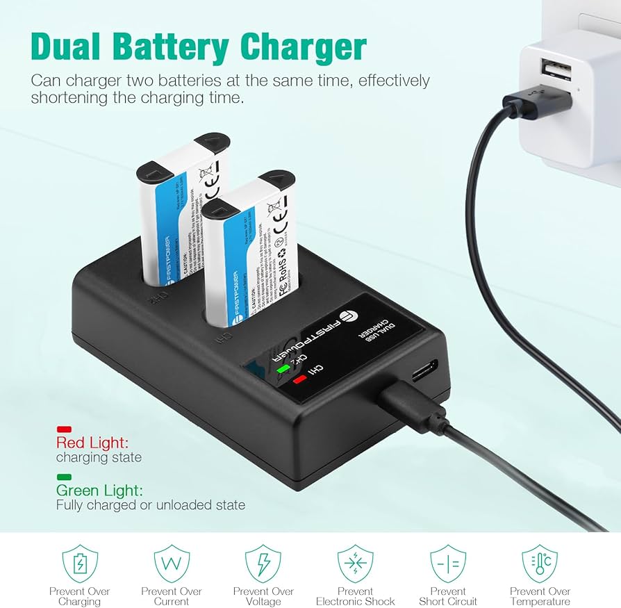 Amazon.com : FirstPower NP-BX1 Battery 2-Pack and Dual USB Charger