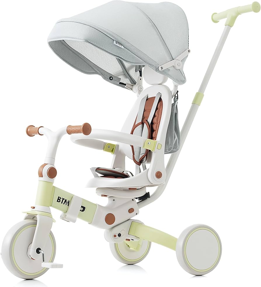 Amazon.co.jp: BTM 子供用三輪車 折りたたみカバー 手押し棒付き 7in1
