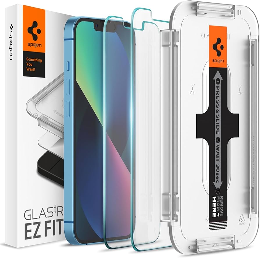 Amazon | Spigen EZ Fit ガラスフィルム iPhone 13 Mini 用 貼り付け