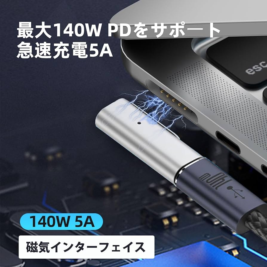 Amazon.co.jp: USB Type C Magsafe3 対応140W 電源アダプタ 磁気充電 T