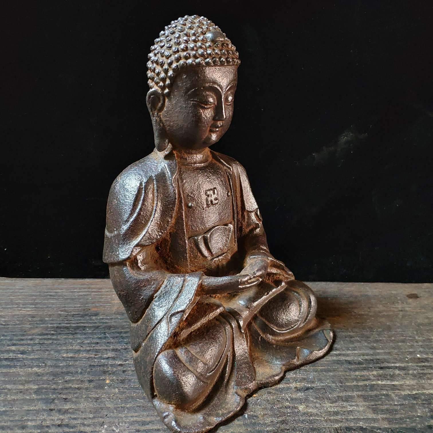 Amazon.co.jp: 仏像、釈迦牟尼仏彫刻鉄金属模型工芸品アンティーク