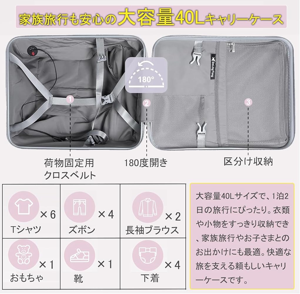 Amazon | [ChicCarry] 子供が乗れるキャリーケース クッションシート