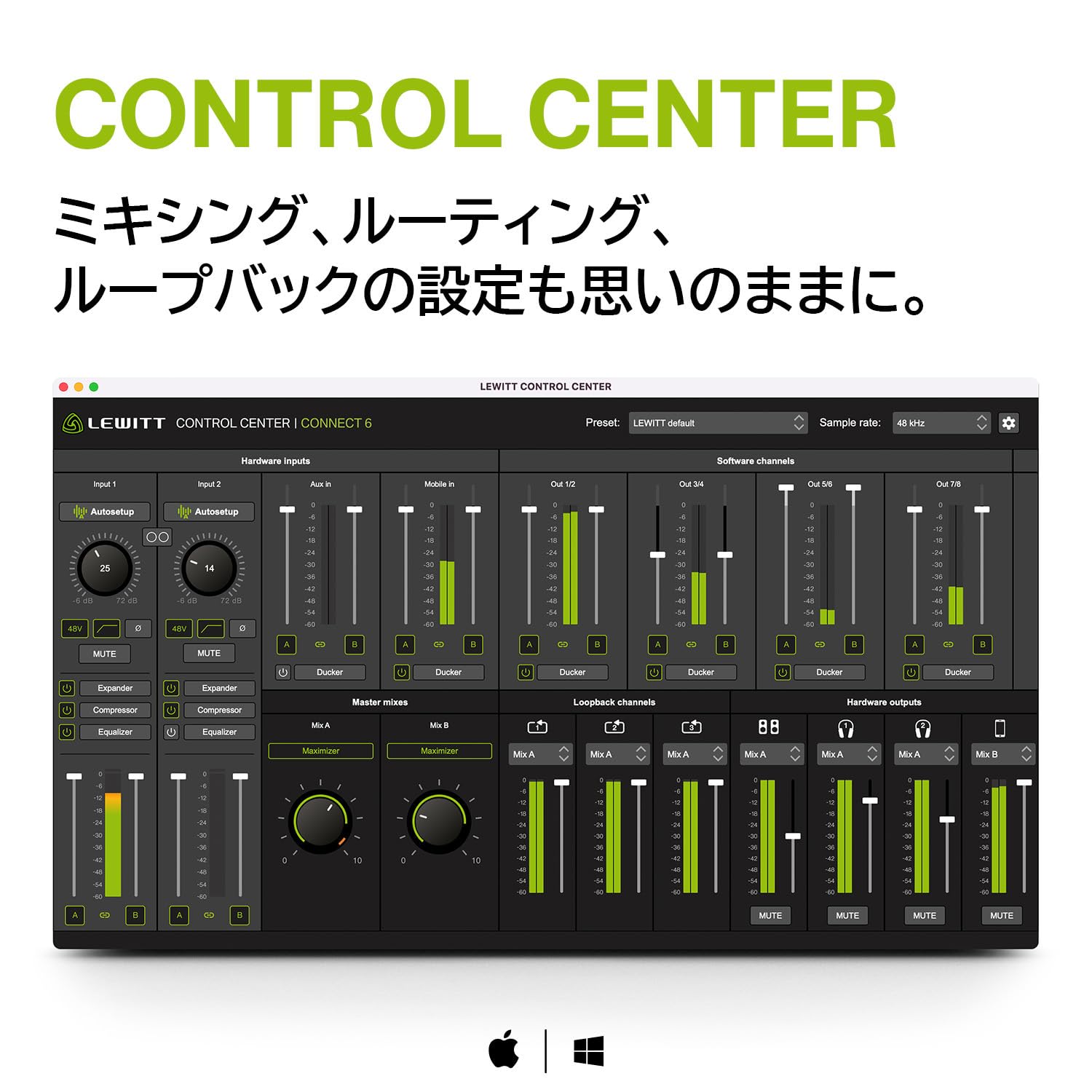 Amazon.co.jp: LEWITT CONNECT 6 オーディオインターフェース USB DTM