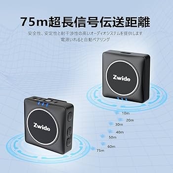 Amazon | Zwide M1 PLUS ワイヤレスマイク 2.4GHz ワイヤレス