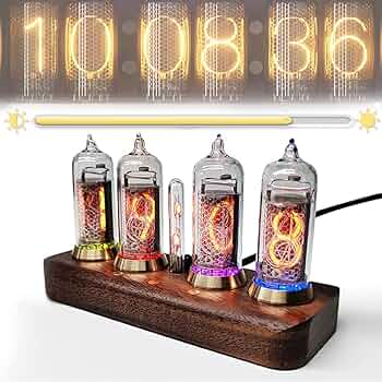 Amazon.co.jp: ヴィンテージニキシー管時計、電子LEDグロー管時計、IN