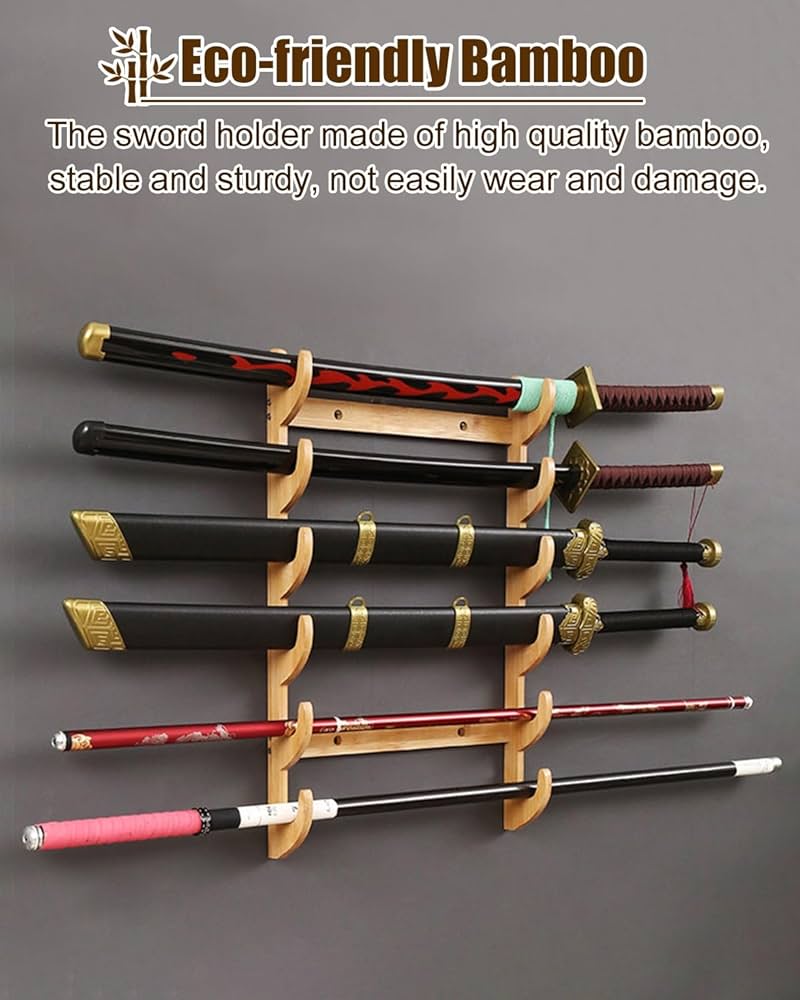 Amazon.co.jp: 刀掛け 竹壁掛け剣ディスプレイ12段、 縦の格闘技ジムの