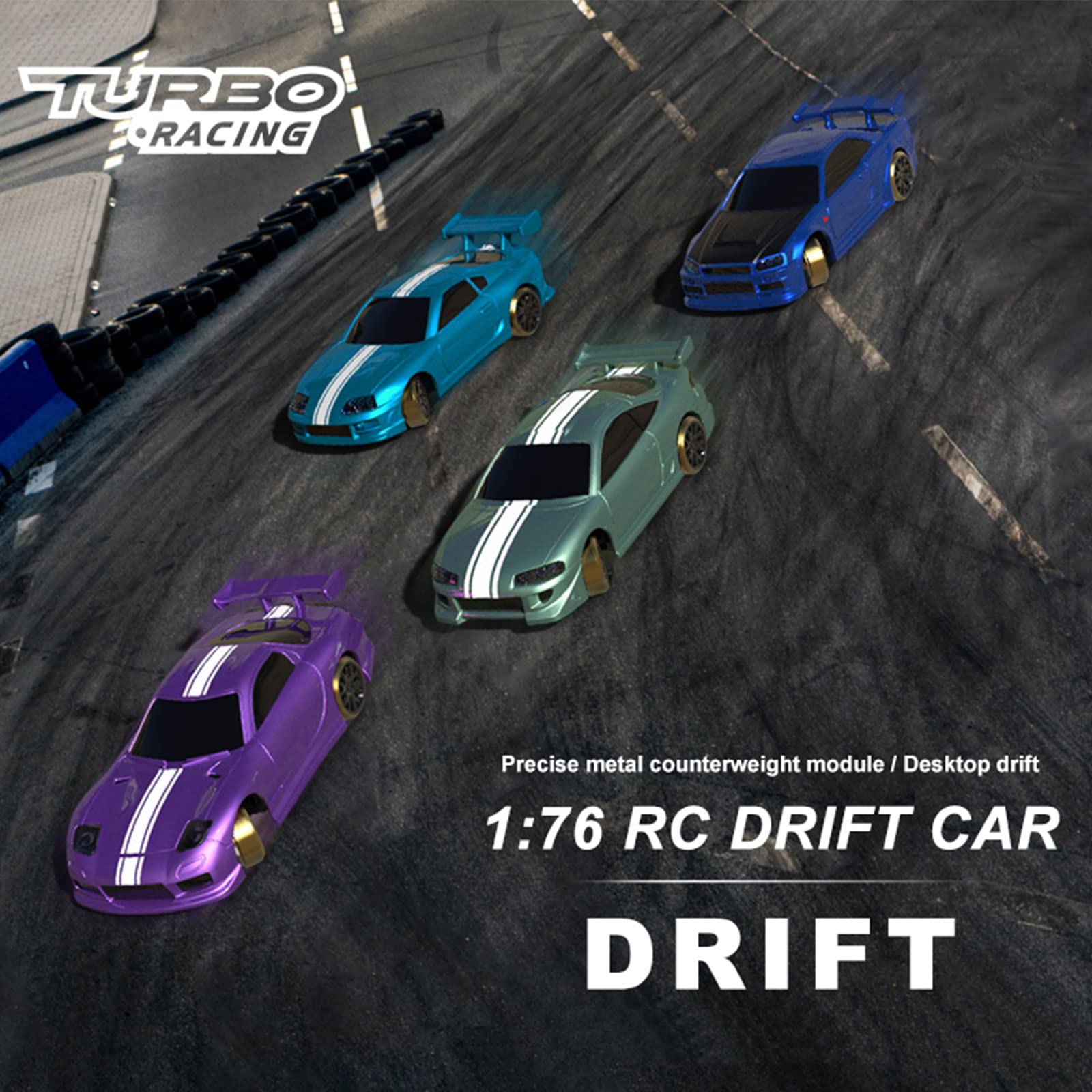 Amazon.com: FLYCOLOR Turbo Racing C61 1:76 Scale Drift RC Car with