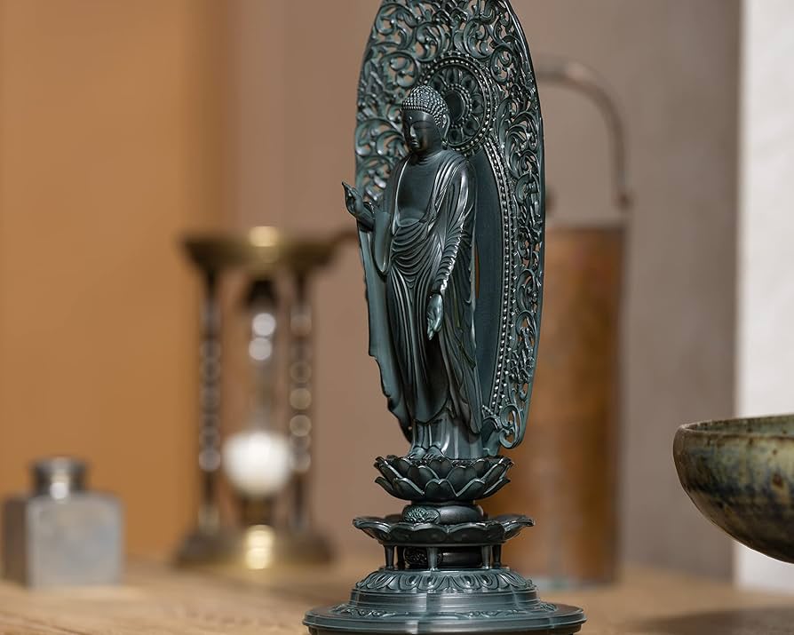 Amazon｜仏像 阿弥陀如来 25cm（青銅彩色）仏師：松久朋琳 原型＿