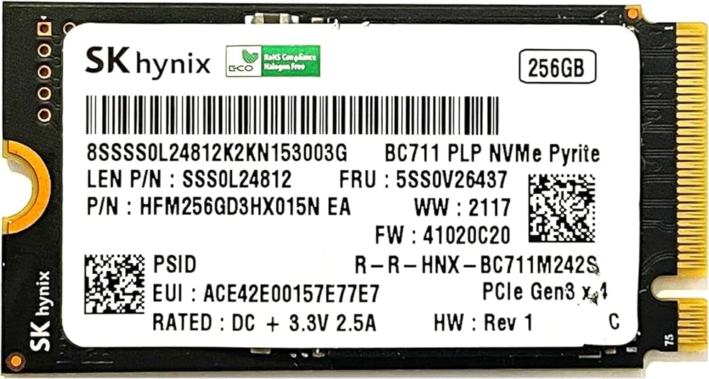 Amazon | SkHynix 256GB PCIe NVMe 2242 SSD (HFM256GD3HX015N) (OEM
