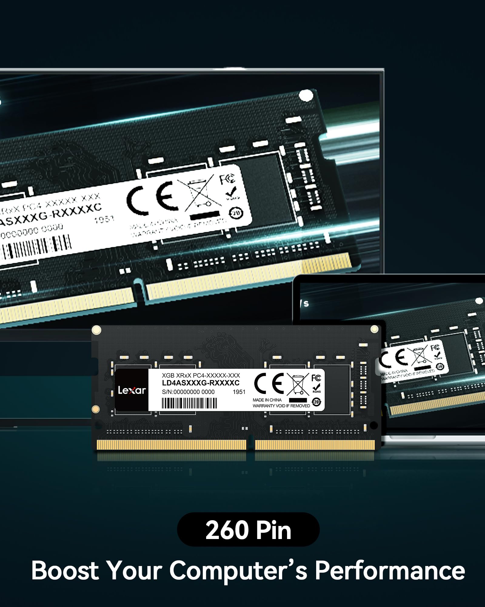 Amazon | Lexar SODIMM 16GB DDR4 RAM 3200MHz 260ピン DDR4 SODIMM