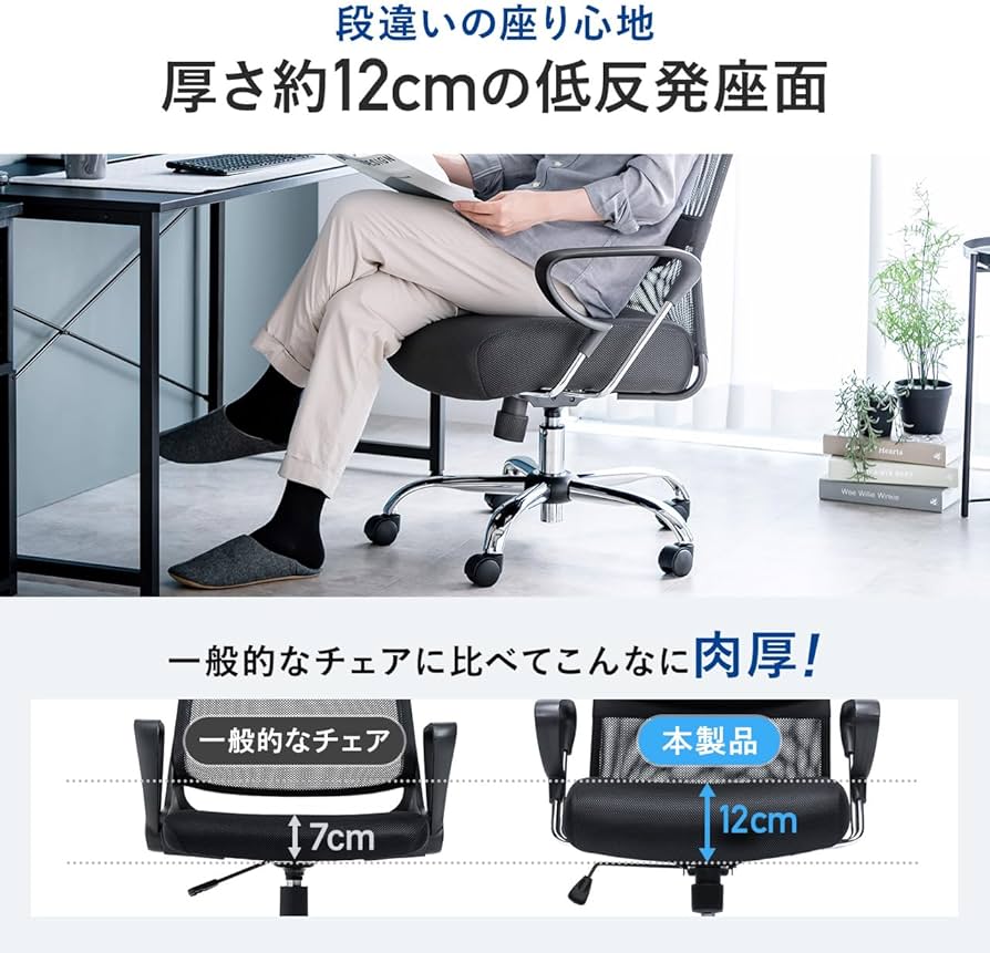 Amazon.co.jp: サンワダイレクト オフィスチェア メッシュ 肉厚