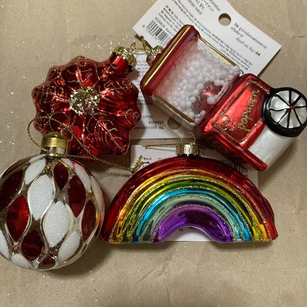 Amazon.co.jp: Flying tigerクリスマス装飾 ガラス製オーナメント