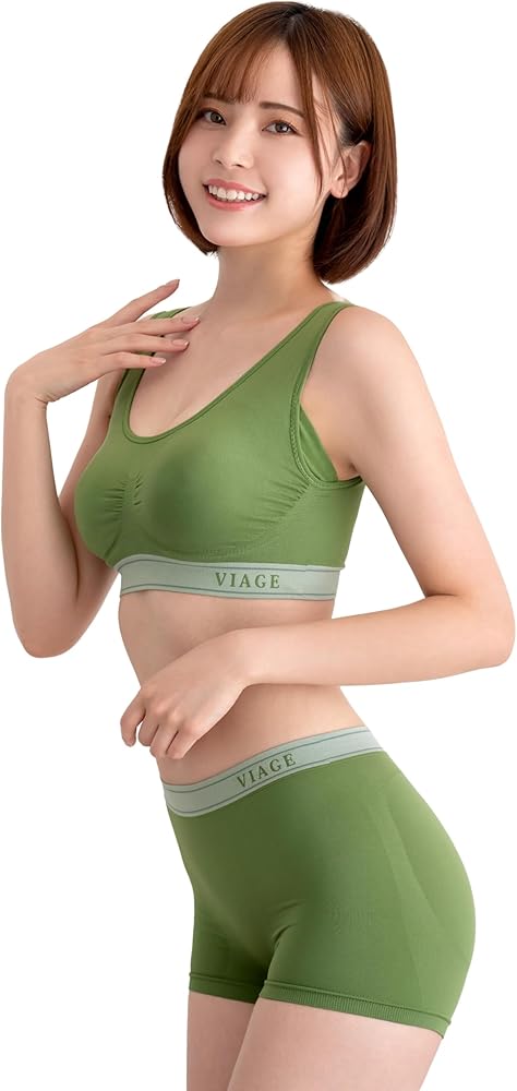 Amazon | [VIAGE] ヴィアージュ ナイトブラ & ショーツ セット (モス