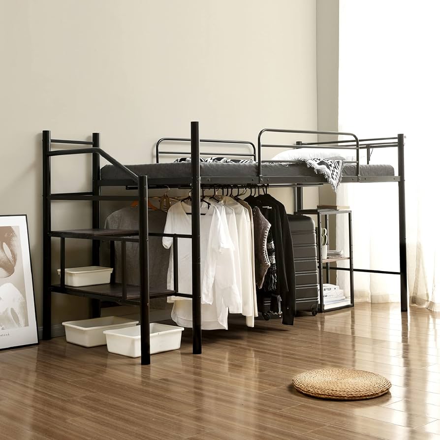 Amazon｜CSSMCOMP(売店)ロフトベッドパイプベッドシングル耐荷重150kg