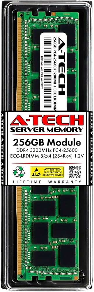 A-Tech 256GB DDR4 3200MHz PC4-25600 ECC LRDIMM 8Rx4 (3DS 2S4Rx4