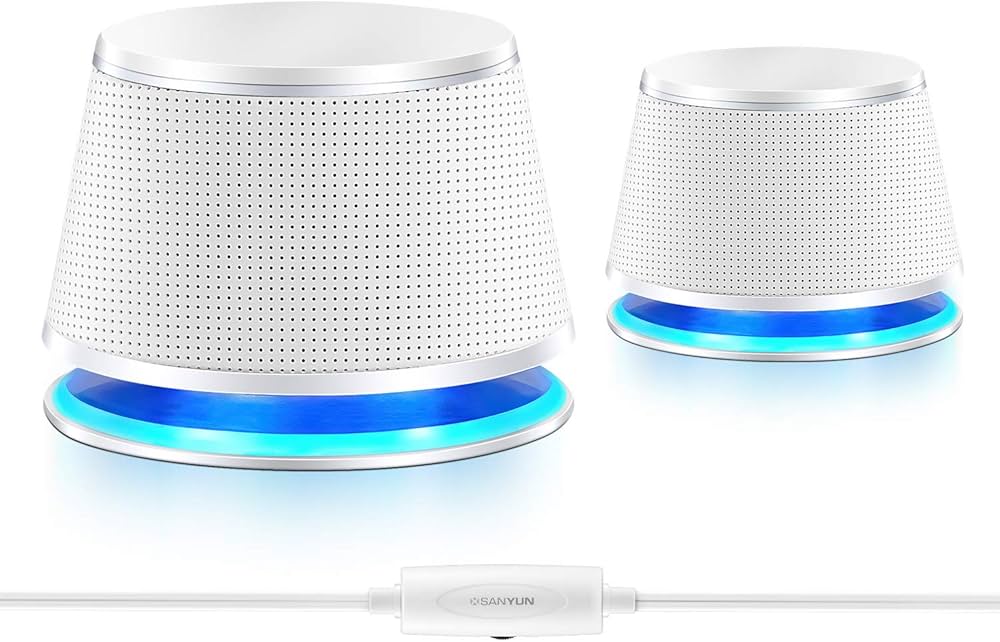 Amazon.co.jp: Sanyun SW102 PCスピーカー 5Wx2 重低音 大音量