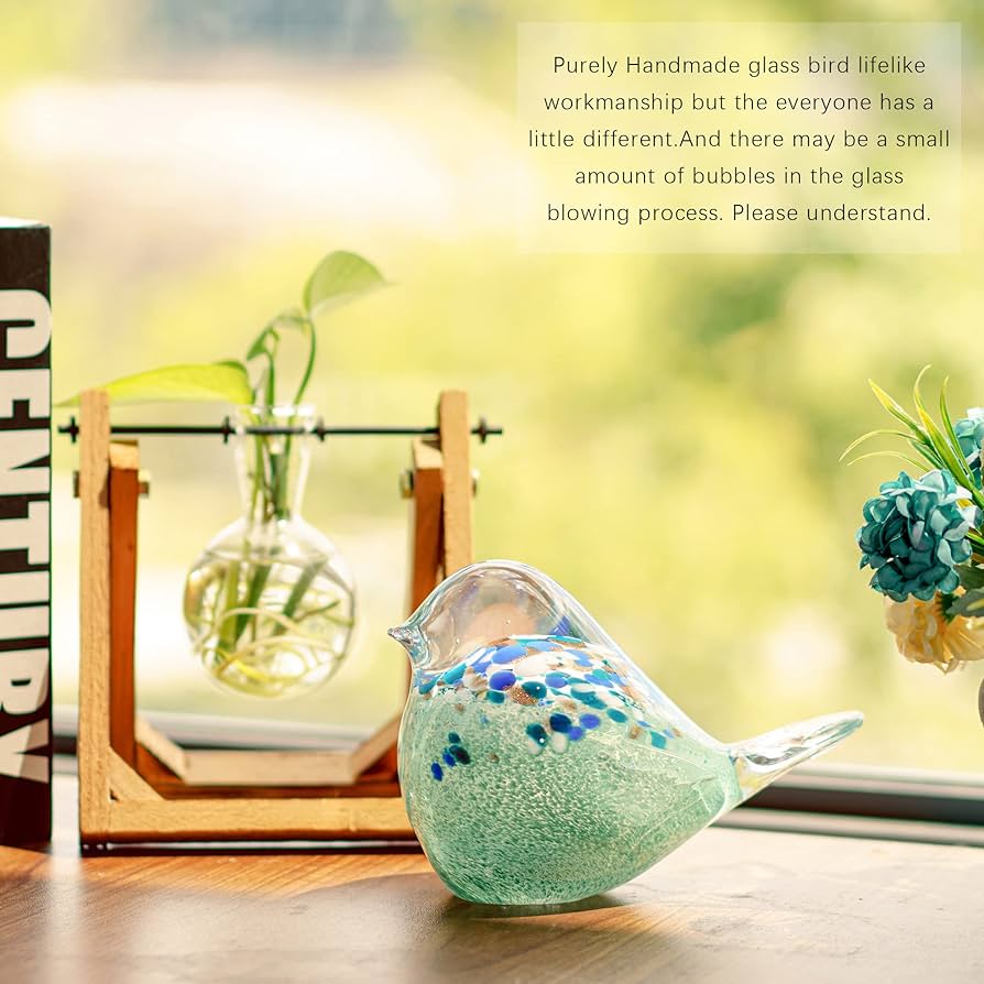 Amazon.co.jp: QFkris 17.8 cm 大きい ハンドメイド ガラス 鳥 置物