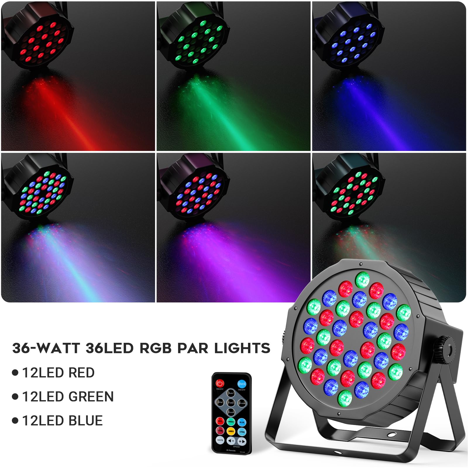Amazon.com: Stage Par Lights 2Pack: 36LEDs RGB DJ Light - Remote