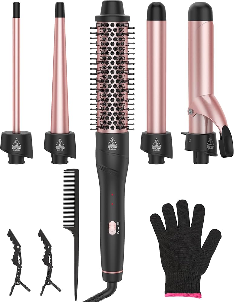Amazon.com: ANIEKIN 5 in 1 Curling Iron Set, Fast Heat Up Curling