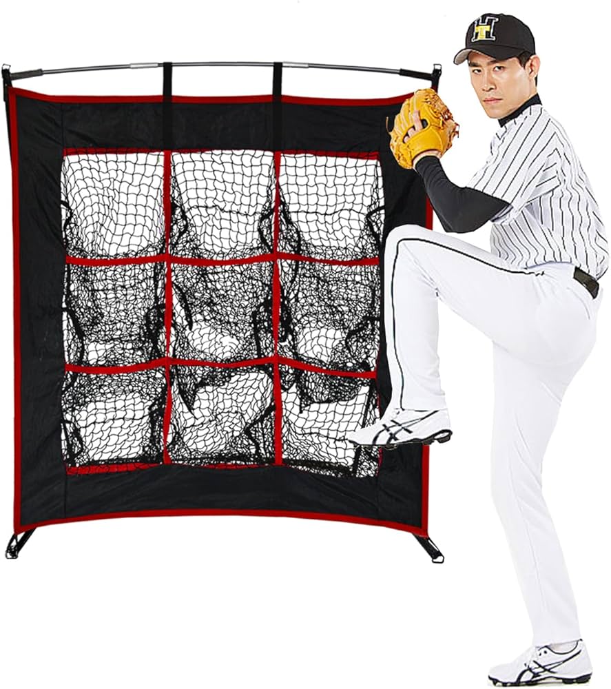 Amazon | FLITURE 野球練習ネット1.2mx0.9m 9つポケット 野球 投球