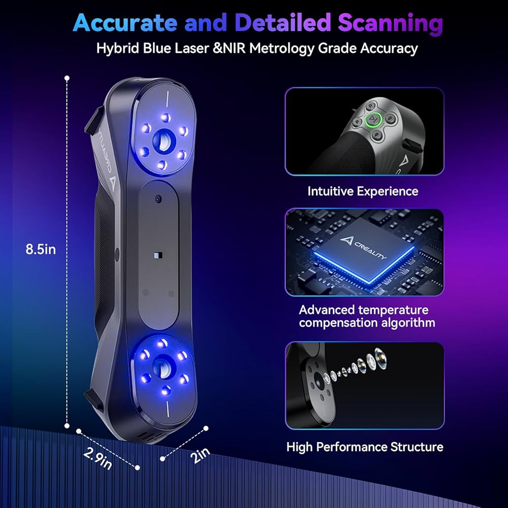 Amazon | Creality CR-Scan Raptor 3Dスキャナー 3Dプリント用、0.02mm