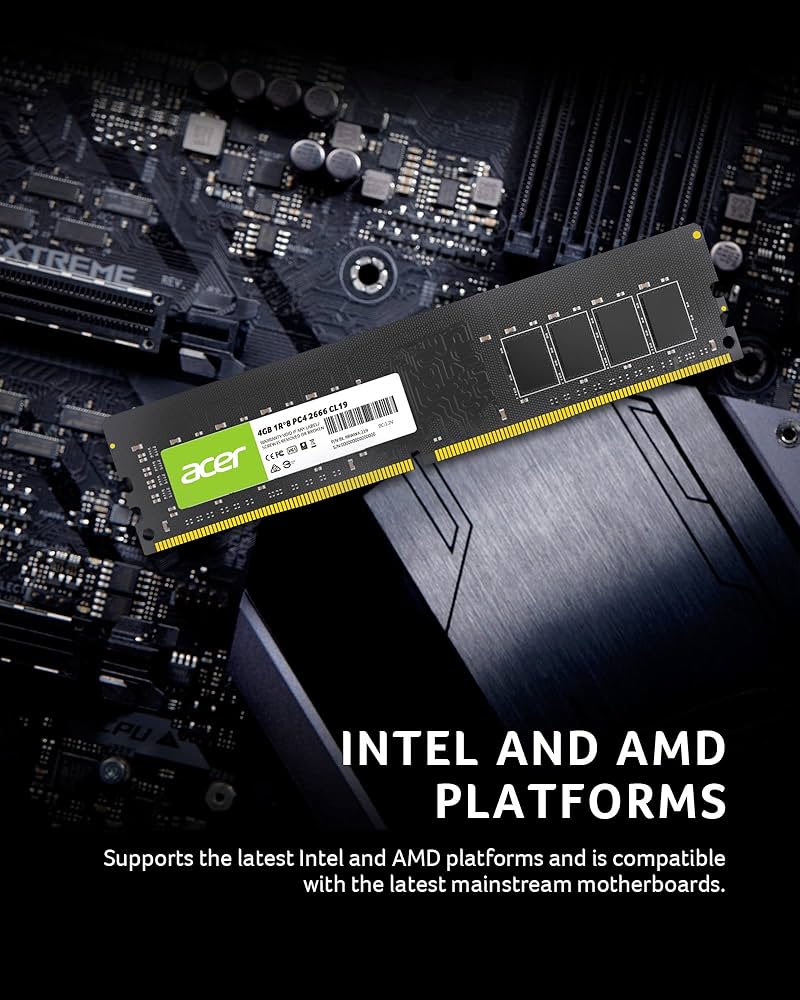 Acer UD100 4GB Single RAM 2666 MHz DDR4 CL19 1.2V Desktop Computer