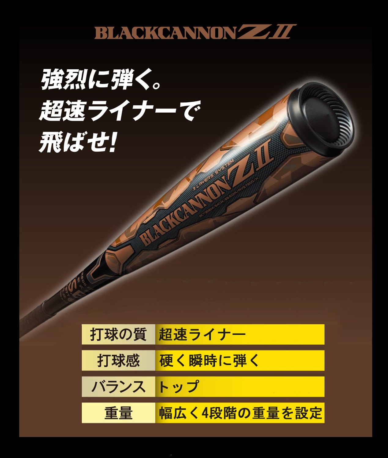 Amazon | ゼット(ZETT) 一般軟式FRP製バット ブラックキャノンZII