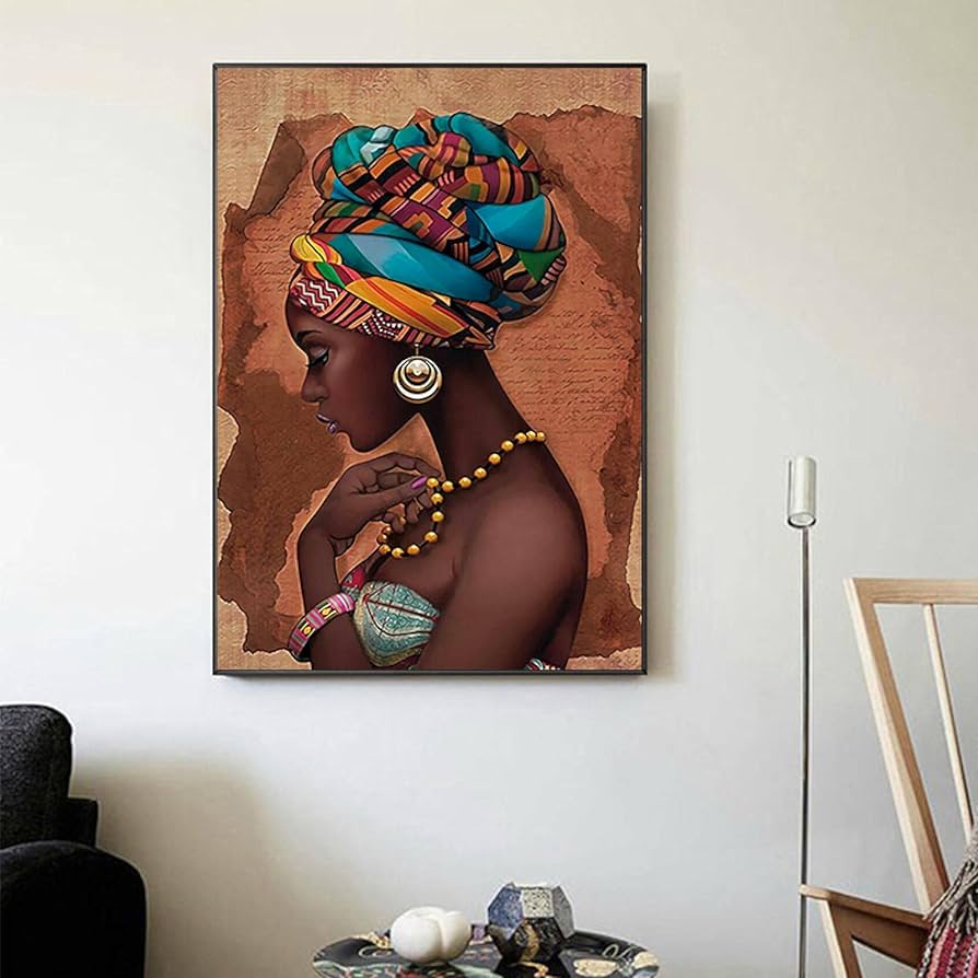 Amazon.co.jp: スカンジナビアのキャンバスの絵画アフリカの黒人ヌード