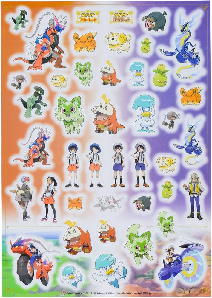 Amazon.co.jp: ポケモンセンターオリジナル A4 PETシール スカーレット