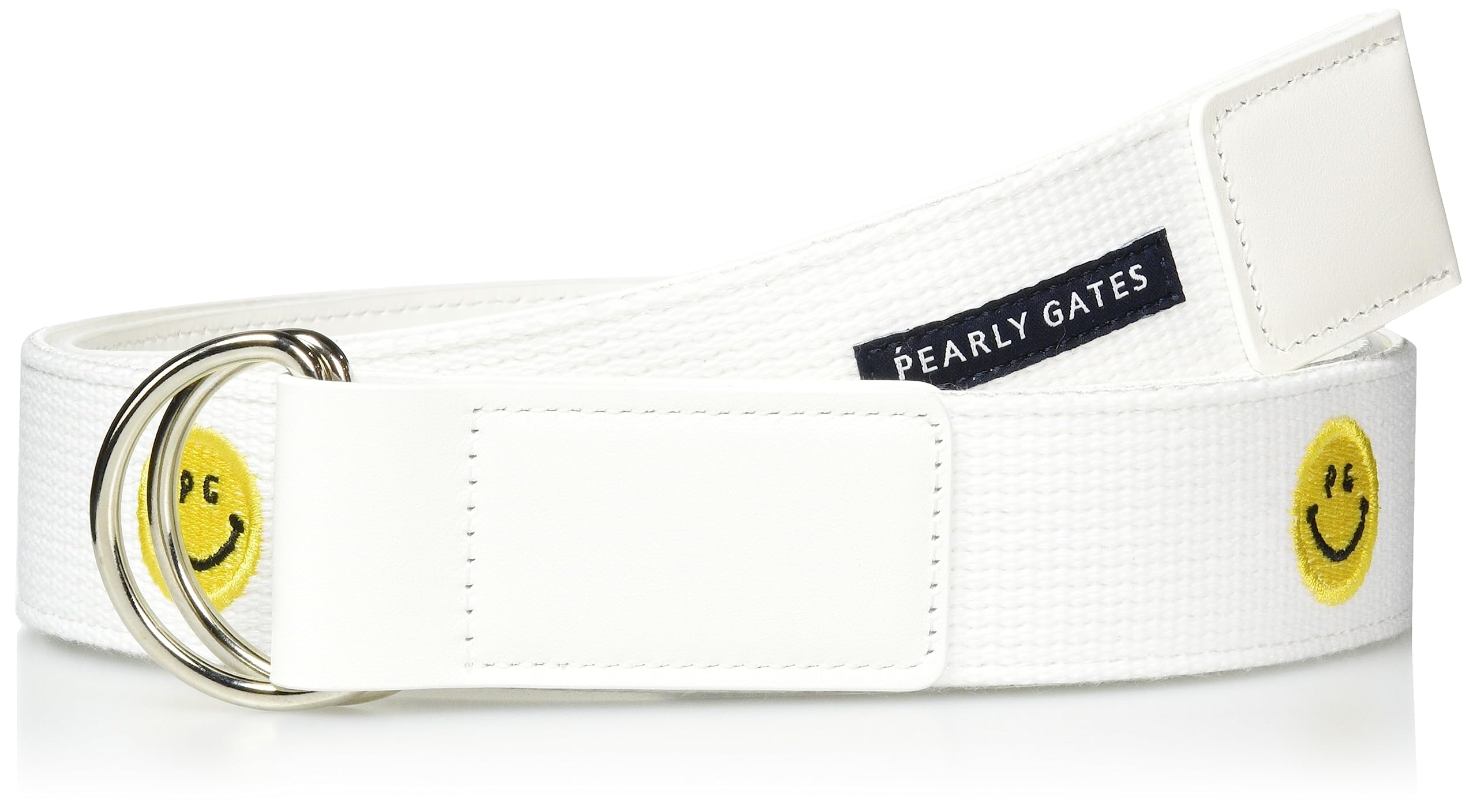 パーリーゲイツ 1989美品 ホワイトベルト 110cm 34mm ピンバックル