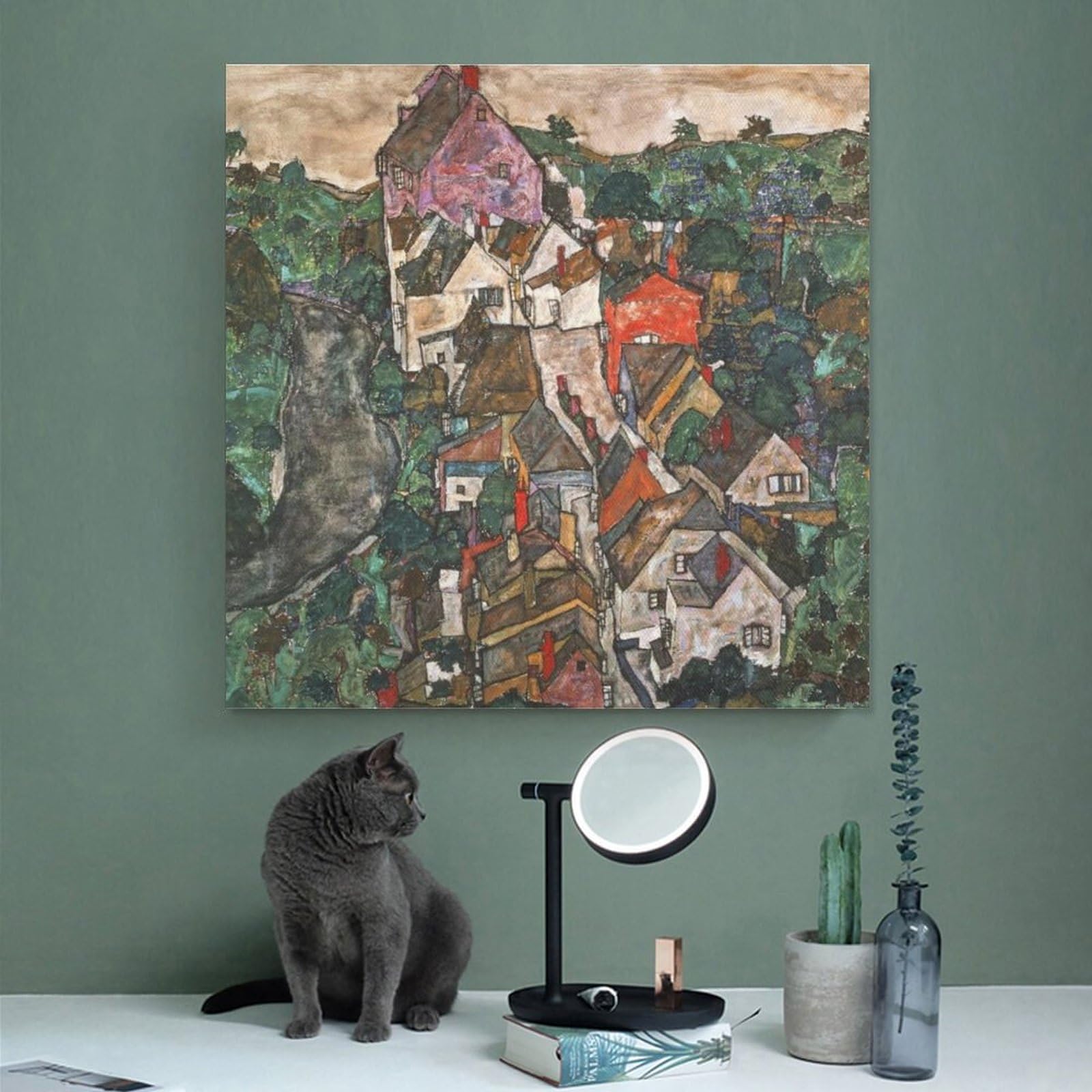 Amazon.co.jp: Egon Schiele エゴン・シーレ (都市の景色) 風景絵画