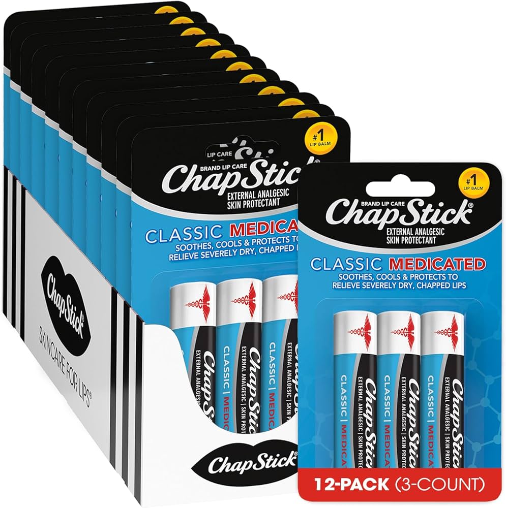 Amazon.com : ChapStick Classic Medicated 3-Packs (12 Sets/36 Tubes