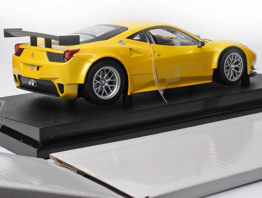 Ferrari 458 Italia GT2 Yellow 1/18 Diecast Car Model by Hotwheels