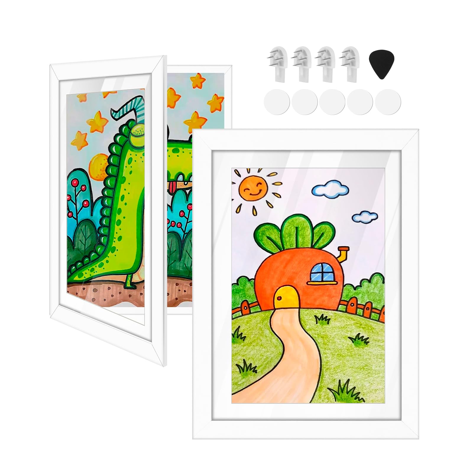 Amazon.co.jp: YTOPRO 2個セット アートフレーム 子供の絵 a4額縁